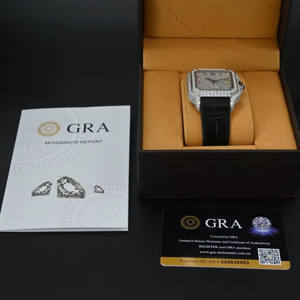 Iced Out Mossinite Automatic Square Luxury Mechanical Bust Down Watch - Picture 5 of 15